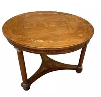 Ancienne table ronde Empire marquetée début 19ème siècle
