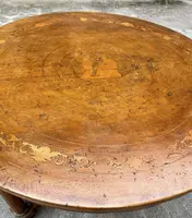 Ancienne table ronde Empire marquetée début 19ème siècle