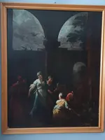 Paire de tableaux anciens - scènes de genre -Camillo Sagrestani (Florence 1660-1731)