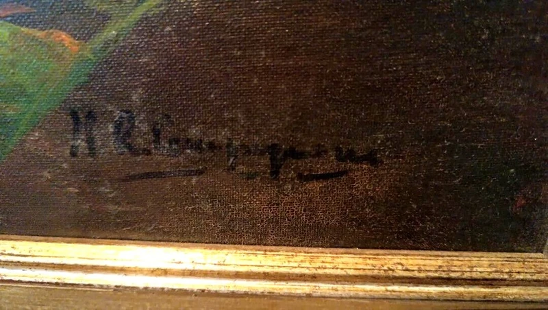 Grande peinture à l'huile nature morte fleurs Arcangelo Monzio Compagnoni