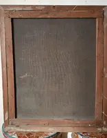 Huile ancienne sur toile Madone et enfant 18ème siècle