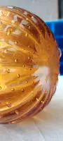 RARE VASE DE COLLECTION EN VERRE MURANO AMBRE, BAROVIER TOSO, 1950S VENISE ITALIE.