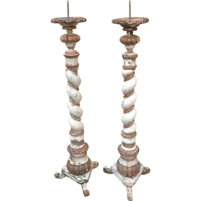 Grande paire de torques anciens du XVIIIe siècle h.130 cm