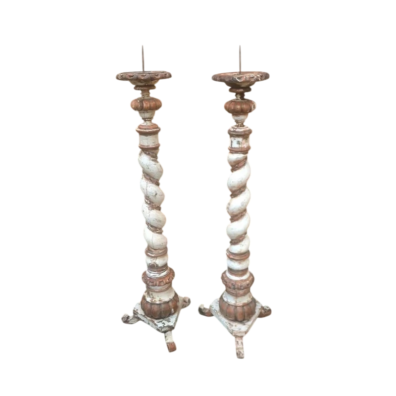 Grande paire de torques anciens du XVIIIe siècle h.130 cm