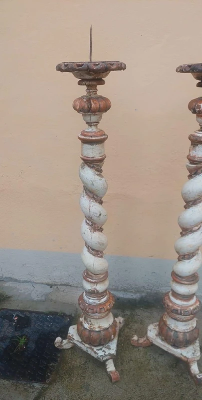 Grande paire de torques anciens du XVIIIe siècle h.130 cm