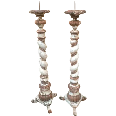 Antique large torque pair XVIII h.130 cm