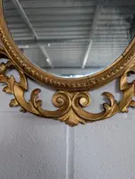 Florentine oval mirror in carved wood gilded with pure gold - mid-19th century