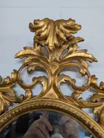 Florentine oval mirror in carved wood gilded with pure gold - mid-19th century