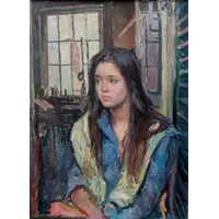 Oil Painting on Canvas by Paulo Ghiglia - Female Portrait - 1960s