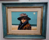 Fausto M. Liberatore, Portrait by the Sea, oil on canvas, 1970s