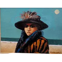 Fausto M. Liberatore, Portrait by the Sea, oil on canvas, 1970s
