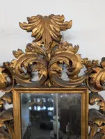 Florentine Mirror Anni 50s Wood Carved Golden Baroque Style