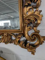 Florentine Mirror Anni 50s Wood Carved Golden Baroque Style