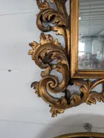 Florentine Mirror Anni 50s Wood Carved Golden Baroque Style