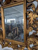 Florentine Mirror Anni 50s Wood Carved Golden Baroque Style