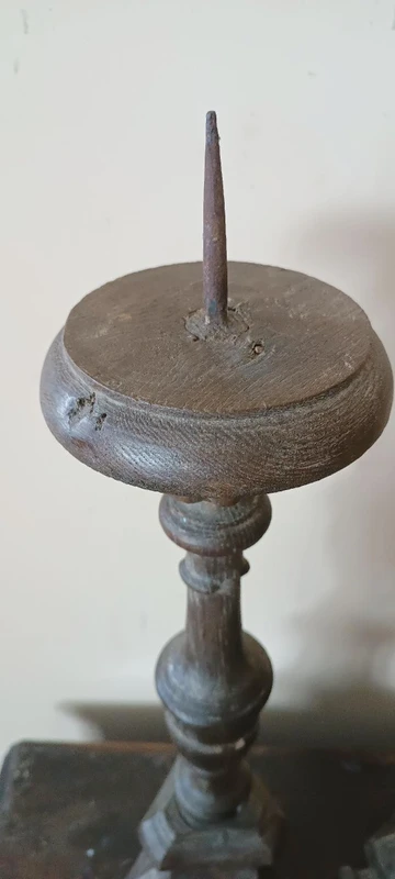 Pair of wooden candlesticks italy late 18th century