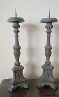 Pair of wooden candlesticks italy late 18th century