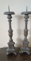 Pair of wooden candlesticks italy late 18th century