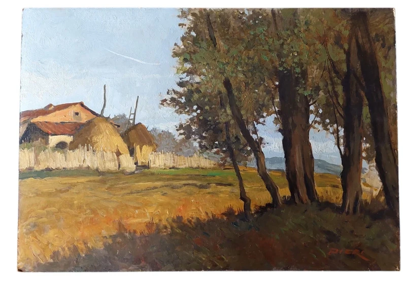 OIL PAINTING FRANCESCO MARIA PIERI , LABRONICO 1960S/70S