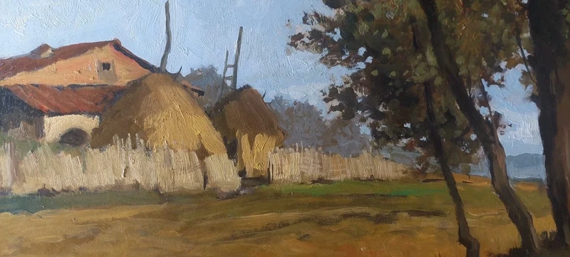 OIL PAINTING FRANCESCO MARIA PIERI , LABRONICO 1960S/70S