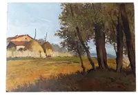 OIL PAINTING FRANCESCO MARIA PIERI , LABRONICO 1960S/70S