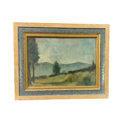 ENNIO COCCHI LANDSCAPE AND STILL LIFE PAINTED ON 2 SIDES BOARD