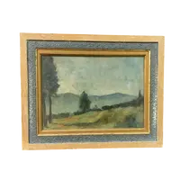 ENNIO COCCHI LANDSCAPE AND STILL LIFE PAINTED ON 2 SIDES BOARD