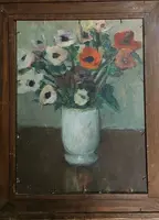 ENNIO COCCHI LANDSCAPE AND STILL LIFE PAINTED ON 2 SIDES BOARD