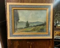 ENNIO COCCHI LANDSCAPE AND STILL LIFE PAINTED ON 2 SIDES BOARD