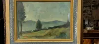 ENNIO COCCHI LANDSCAPE AND STILL LIFE PAINTED ON 2 SIDES BOARD