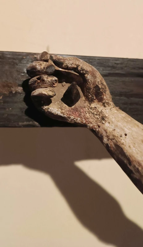 Antique large polychrome wooden christ late 17th century -