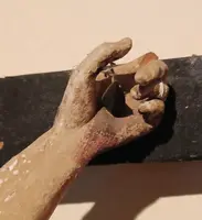 Antique large polychrome wooden christ late 17th century -