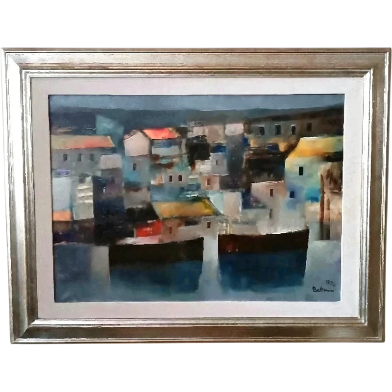 DIPINTO OLIO SU TELA - MARINA -1976 LIDO BETTARINI tela 70x50 cm