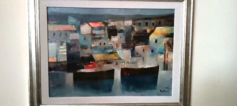 PAINTING OIL ON CANVAS - MARINA -1976 LIDO BETTARINI canvas 70x50 cm