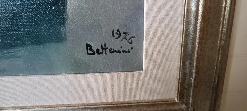 PAINTING OIL ON CANVAS - MARINA -1976 LIDO BETTARINI canvas 70x50 cm