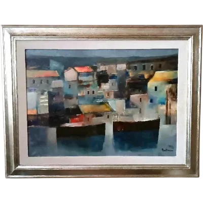 PEINTURE A L'HUILE SUR CANVAS - MARINA -1976 LIDO BETTARINI toile 70x50 cm