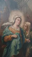 Oil painting on canvas antique Italian school 18th century -Visitation