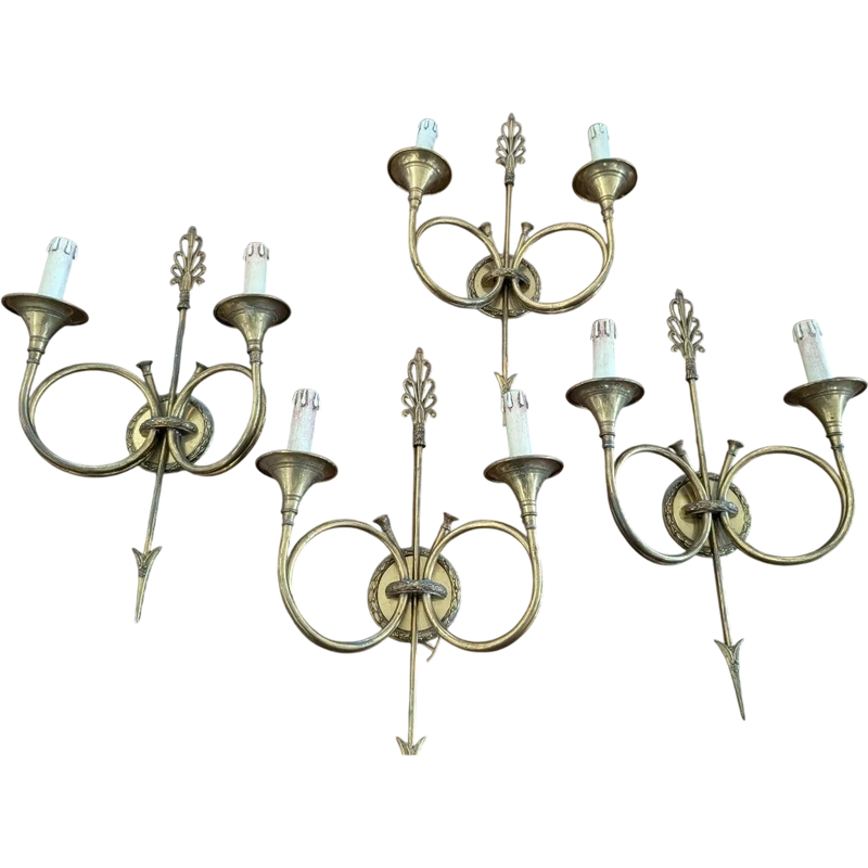 Pairs Of 1950s Brass Spanish Wall Lights