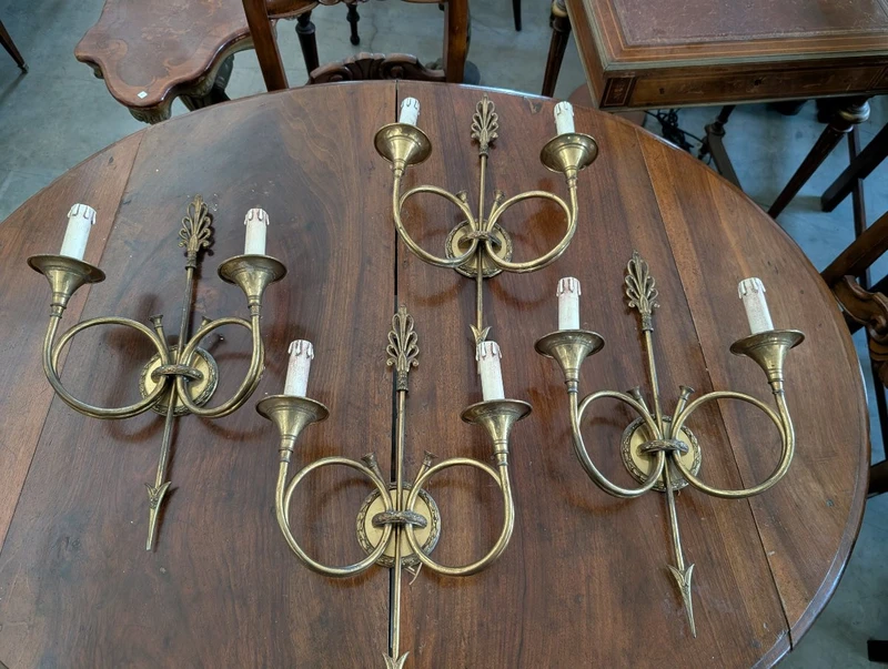 Pairs Of 1950s Brass Spanish Wall Lights