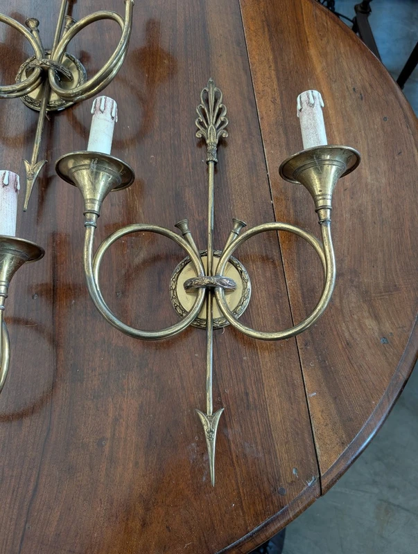 Pairs Of 1950s Brass Spanish Wall Lights