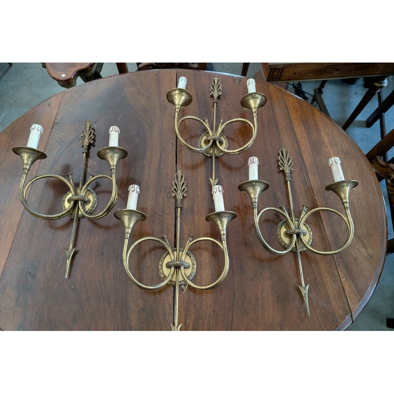 Pairs Of 1950s Brass Spanish Wall Lights