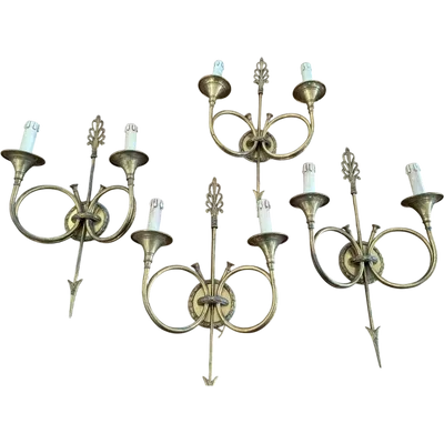 Pairs Of 1950s Brass Spanish Wall Lights