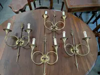 Pairs Of 1950s Brass Spanish Wall Lights