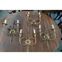 Pairs Of 1950s Brass Spanish Wall Lights