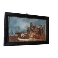 Peinture ancienne à la détrempe sur papier École italienne 18e siècle