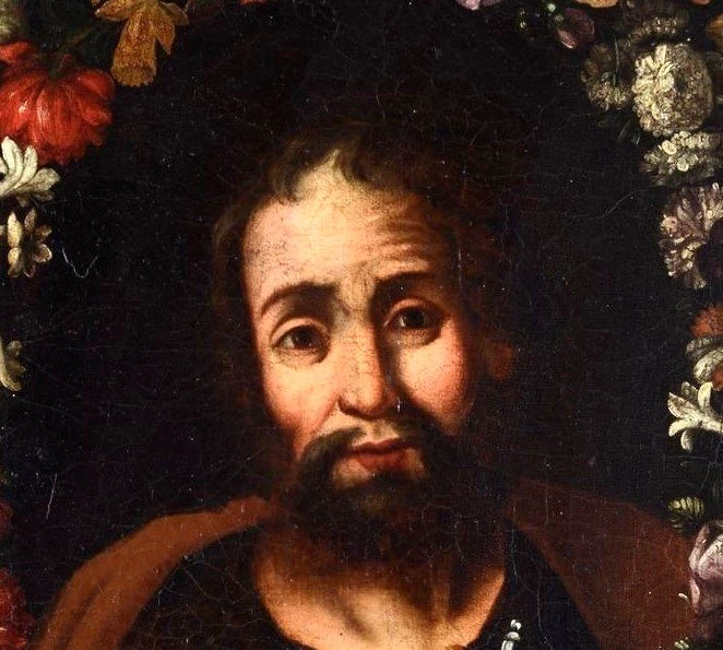 Huile sur toile ancienne St. Pierre Ecole flamande en Italie 17ème siècle