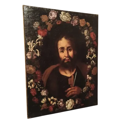 Huile sur toile ancienne St. Pierre Ecole flamande en Italie 17ème siècle