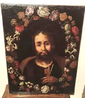 Huile sur toile ancienne St. Pierre Ecole flamande en Italie 17ème siècle