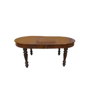 Table ovale ancienne à rallonge en noyer-