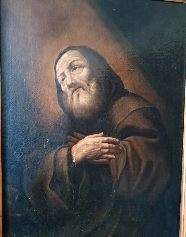 Dipinto antico olio su tela -San Francesco Di Paola -Antonio Cifrondi ( 1656-1730 )